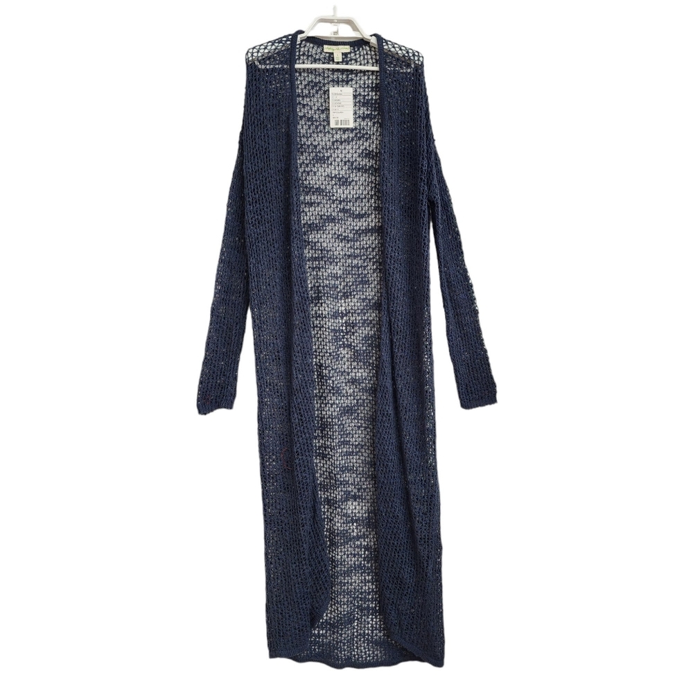 Staring at Stars Open Front Crochet Duster Extra Long Sweater Loose Open Knit